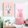 Fashion Giraffe Zebra Flamingo Party Pink Poster Animals Wall Art Canvas Painting Posters for Living Room Modern Home Decor