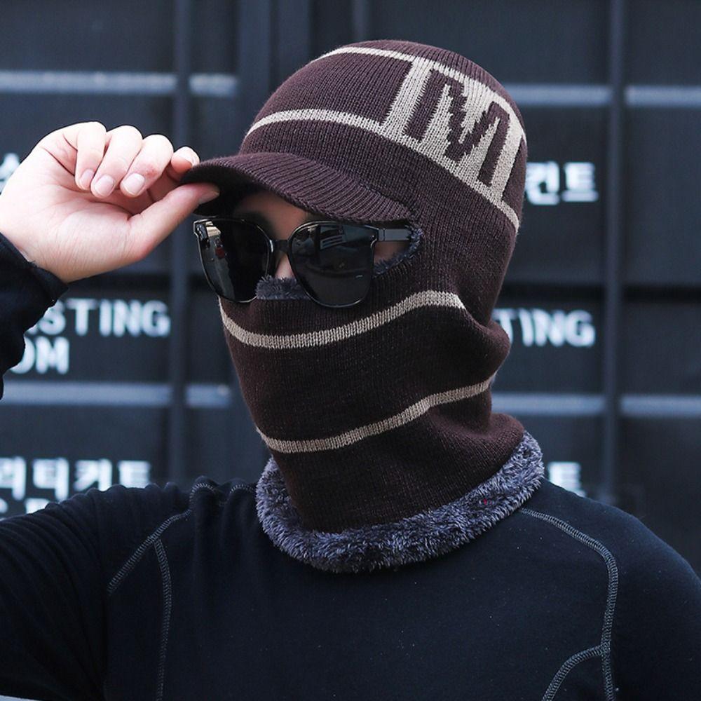 Fleece Beanie Hat Scarf Soft Balaclava Winter Neck Scarf Cap  Outdoor