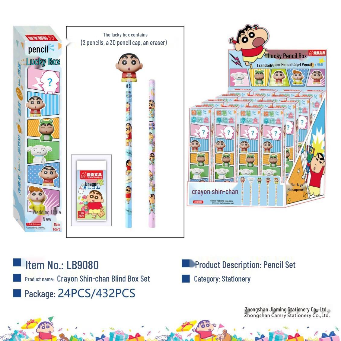 

Kusaka Crayon Shin-chan HB2B Triangular Pencil for Correct Writing Posture in Kindergarten and Primary School Students. HB