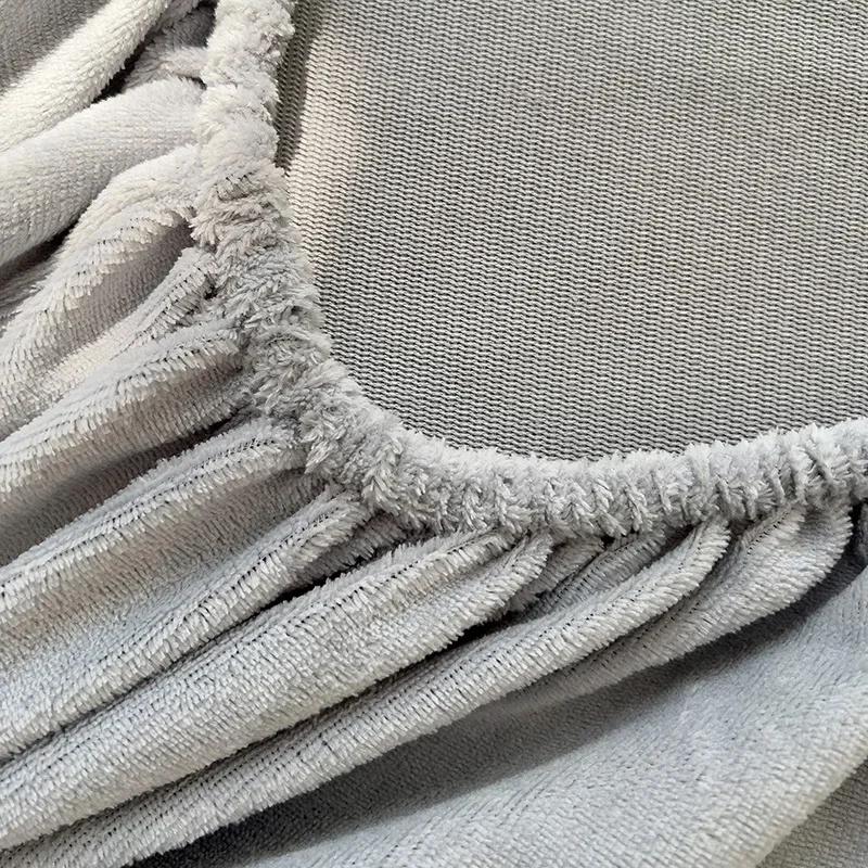Elastischer Matratzenbezug Warmer Plüsch Spannbettlaken Samt Bettbezug Winter Warmer Bettbezug Matratzenschoner Milchsamt Laken