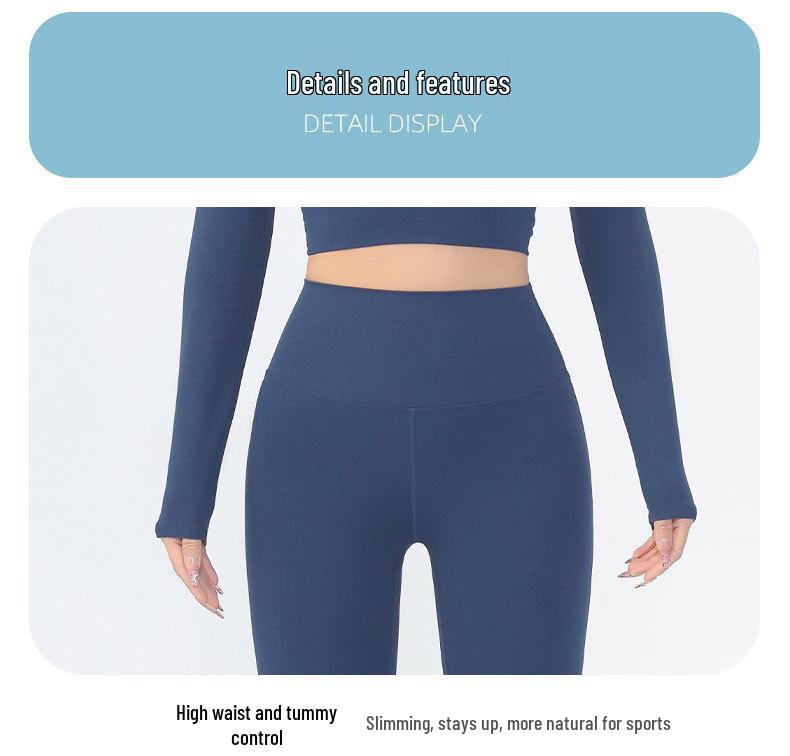 High-Waist Yoga-Hose mit Nude-Gefühl: Schnelltrocknende Micro-Flare Weitbeinige Hose mit Pfirsich-Po-Lifting für Damen