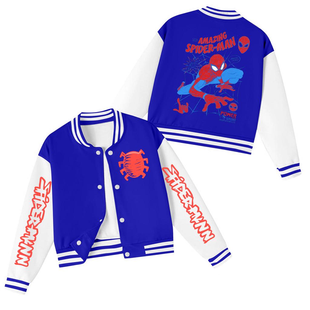 Kids' Stylish Color Neck Baseball Jacket for Boys and Girls Casual Outerwear