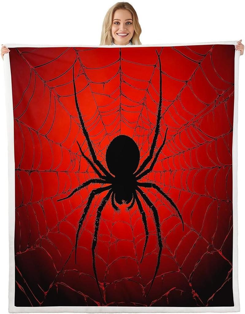 GUOYU Blanket Gothic Skull Fleece Blanket Baby Happy Halloween Sherpa Blanket Ghost Skull Goth Fuzzy Plush Throw for Adults Men WomenHorror