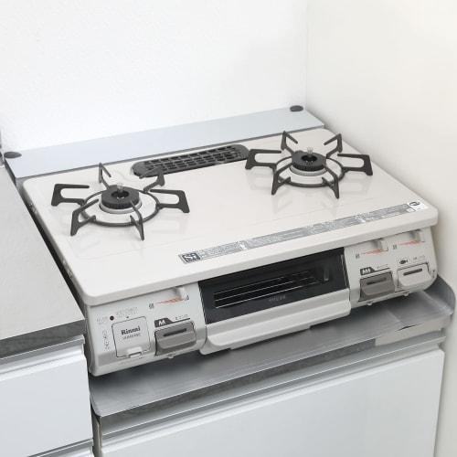 Toyo Aluminum Gas Stovetop Stain Prevention Mat, 55cm x 70cm, Set of 2, Antibacterial, Silver, for Under-the-Stove Use, S2334