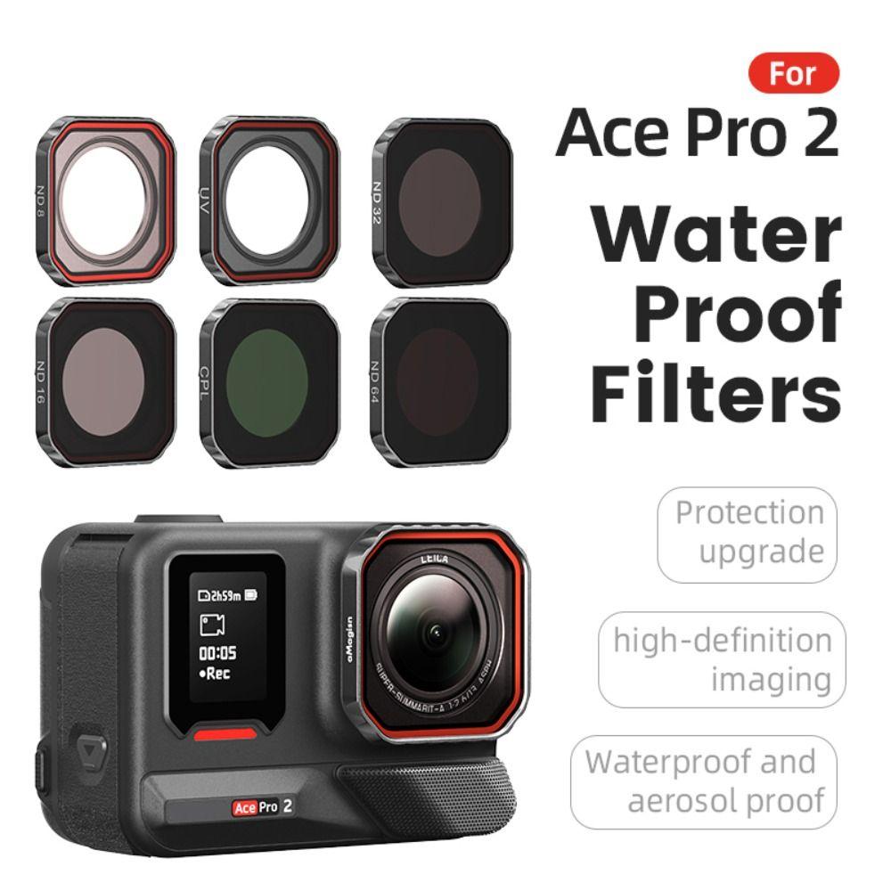 For Insta360 Ace Pro 2 Waterproof Lens Filters Optical Glass CPL UV ND Filter Set Protective ND 8 16 32 64 Action Camera Filters