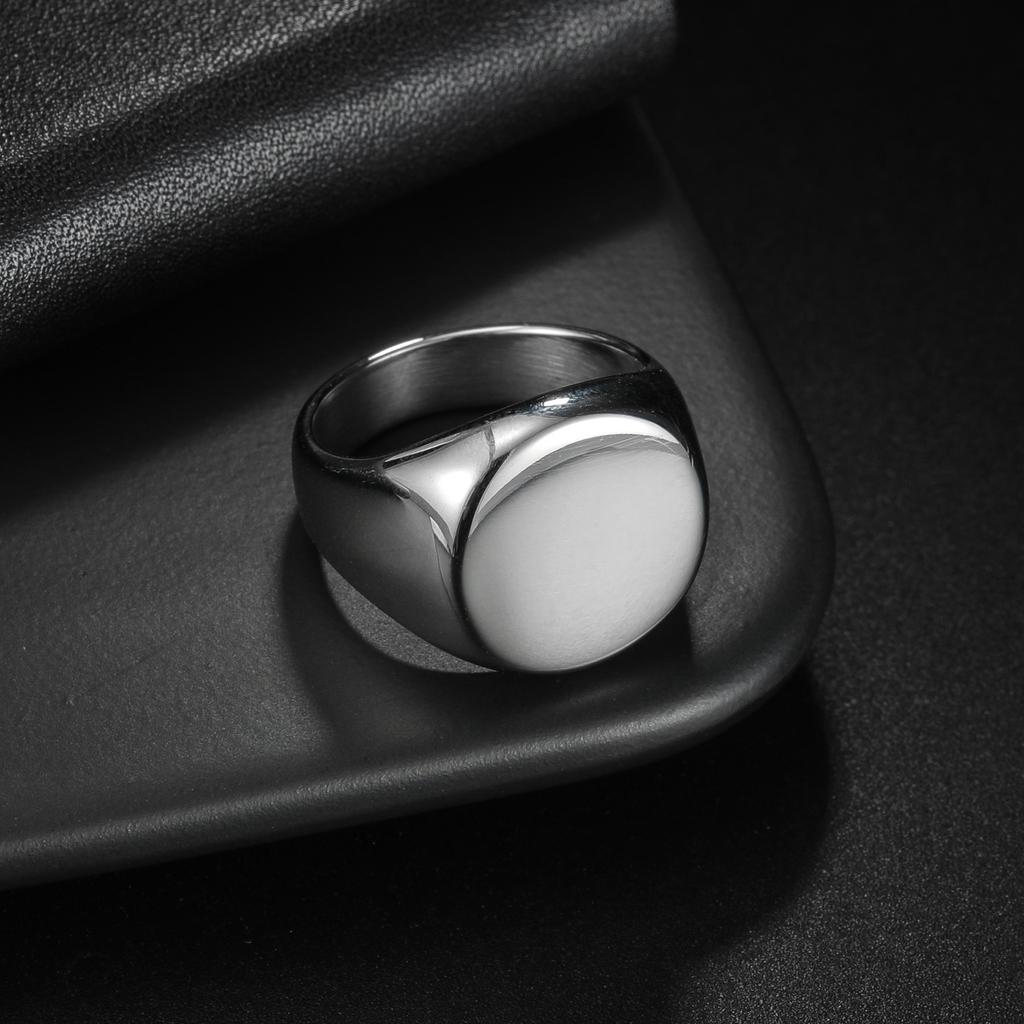 316L Stainless Steel Round Smooth Simple Ring For Men Finger Jewelry Minimalist Style Accessories