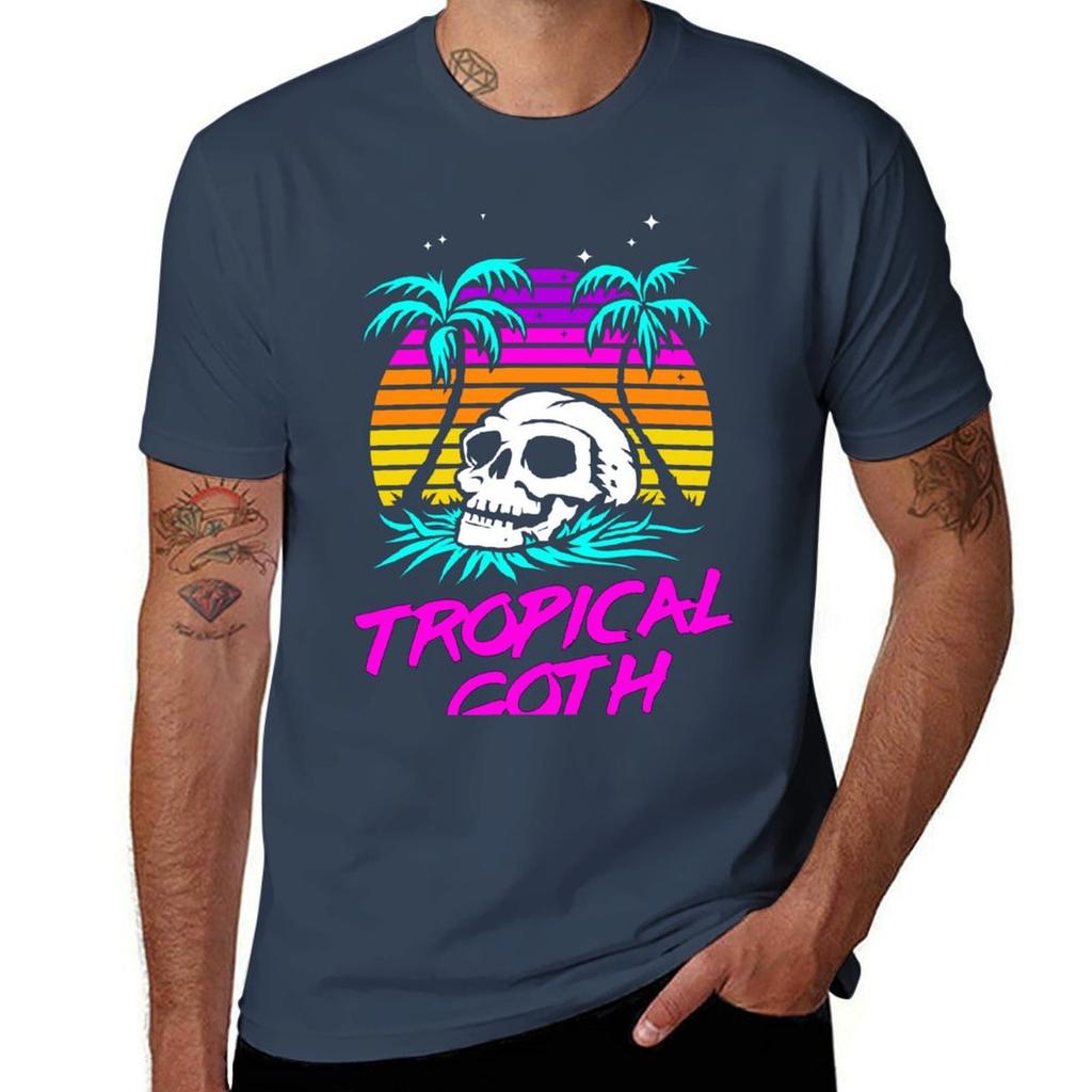Tropical Goth (Dead Beach Vibes) Tshirt Soft Casual Short Sleeve Cotton Tee Tshirt