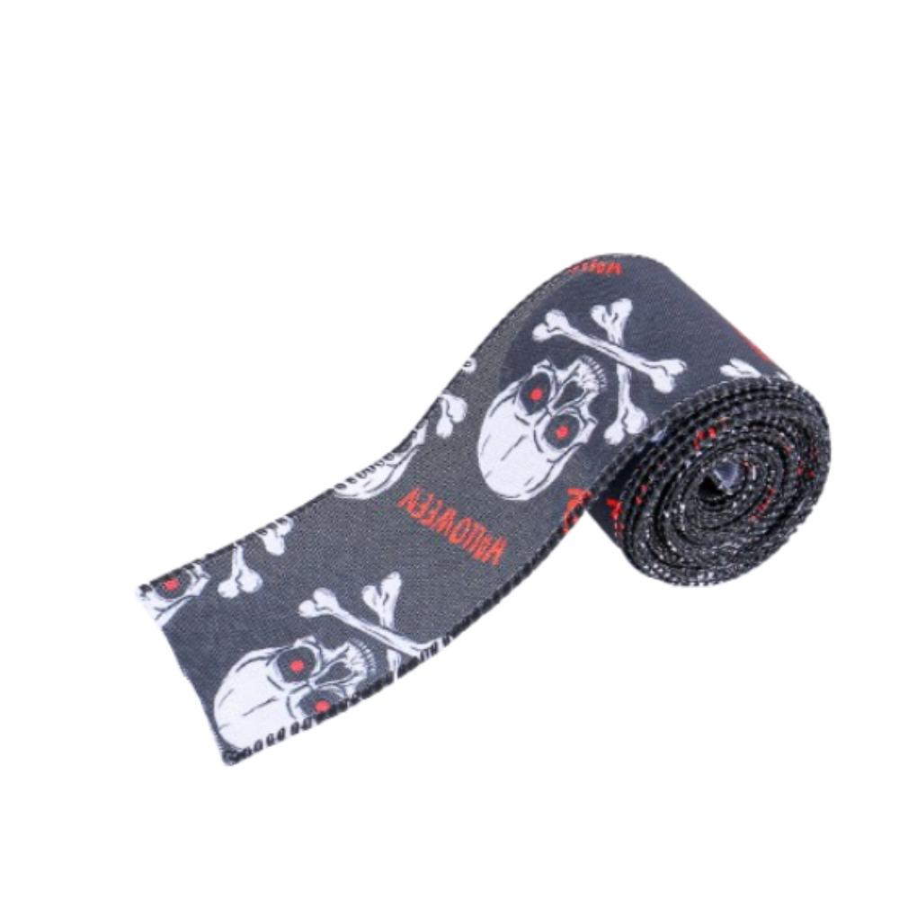 

Страшный Хэллоуин Разноцветные ленты Тыква Череп Летучая мышь Паутина Клетчатые тыквенные ленты Ткань Изысканные