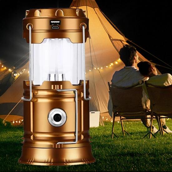 Solar Camping Lantern Lightweight Waterproof USB Rechargeable LED Light Ultra Bright Outdoor Hiking Tent Hanging Emergency Lamp