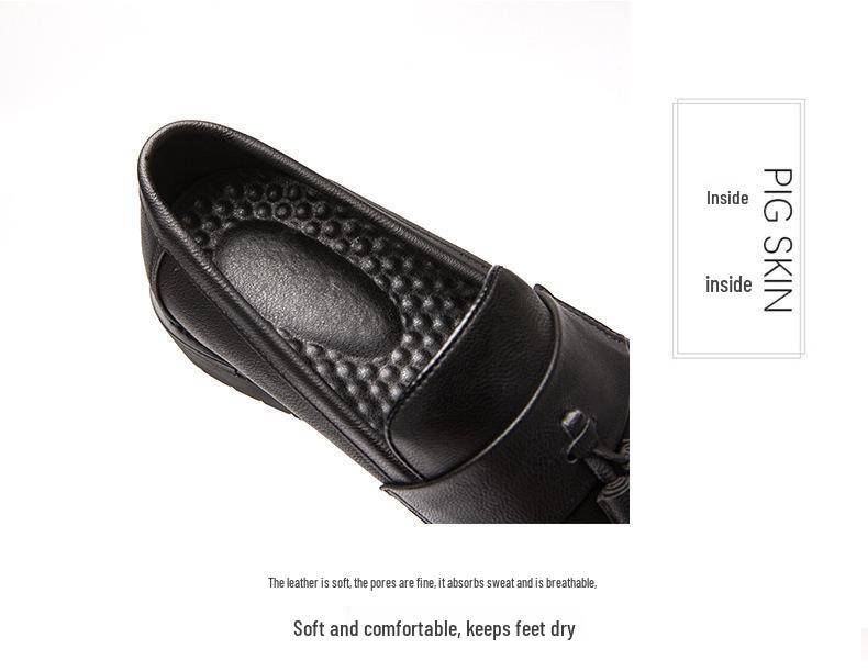 Men's Breathable Leather Brogue Shoes - British Korean Style, Soft Sole, Business Casual, Ideal for Weddings and Groomsmen.