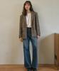 Ournostalgia Vintage Wool Check Tailored Half Jacket_Brown(O25-Ot03)