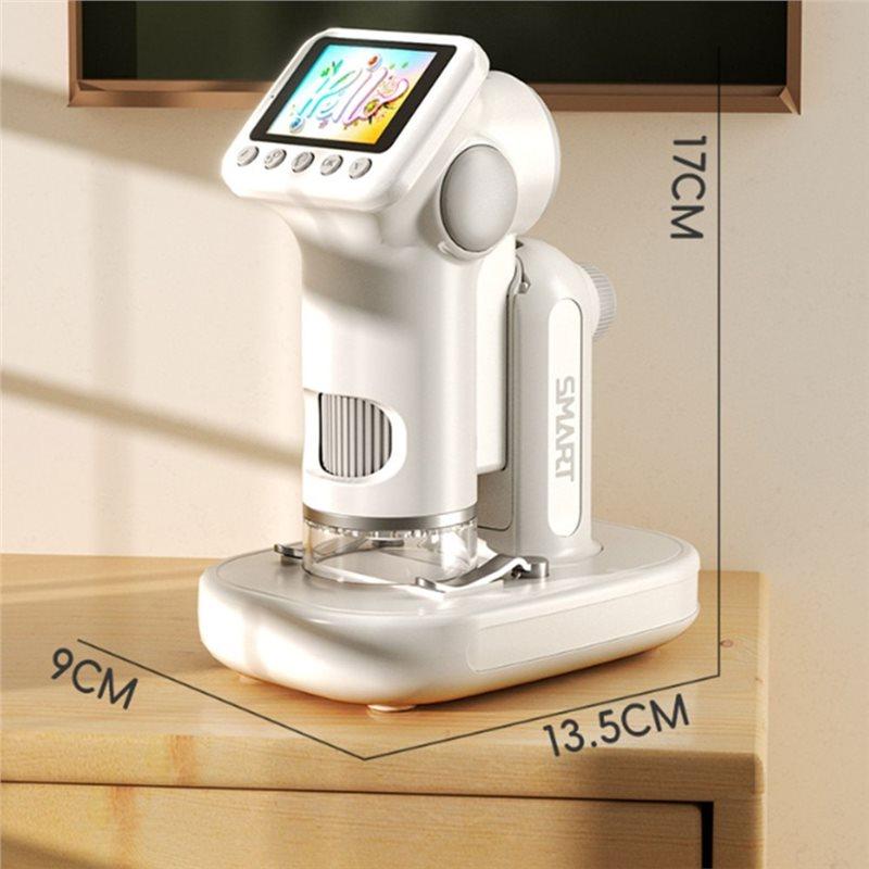 ABKP-Mini Portable 1600X Handheld Microscope 2-Inch Screen Children' S Magnifier Lens Electron Microscope Supports Photo Storage