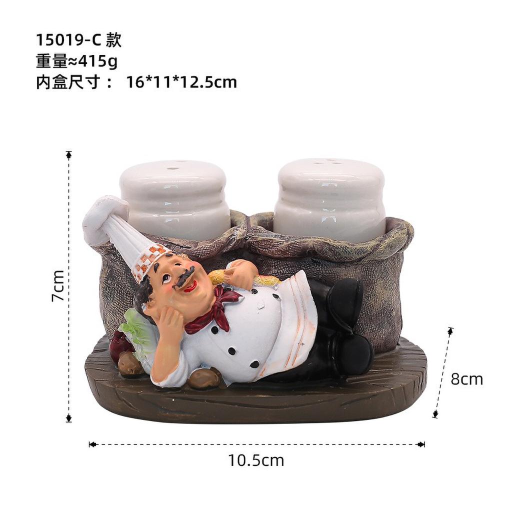 American Chef Functional Ornament Resin Restaurant Bar Coffee Shop Pepper Powder Bottle Shelf