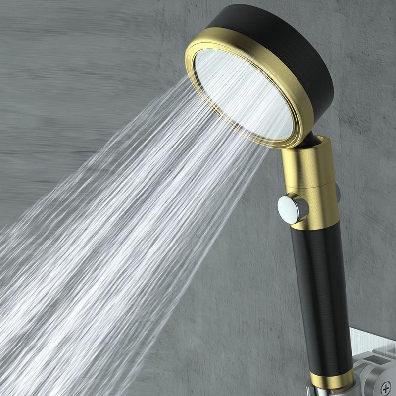 Aluminum Black and Gold Hand Shower Head with Boost Pressure Ion Water Purification Filter Universal Handheld Shower Head