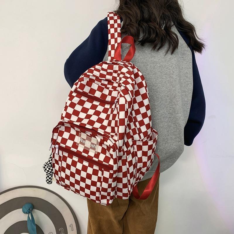 Solid color fashion new college style schoolbag women's large-capacity backpack female college student casual simple canvas