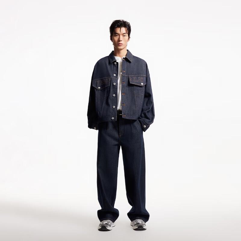 

Jack & Jones Men s Letter Print Loose Denim Jacket XS