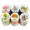 Forest Scenery Adhesive Tape: Retro Aesthetic Landscape with 6 Styles.