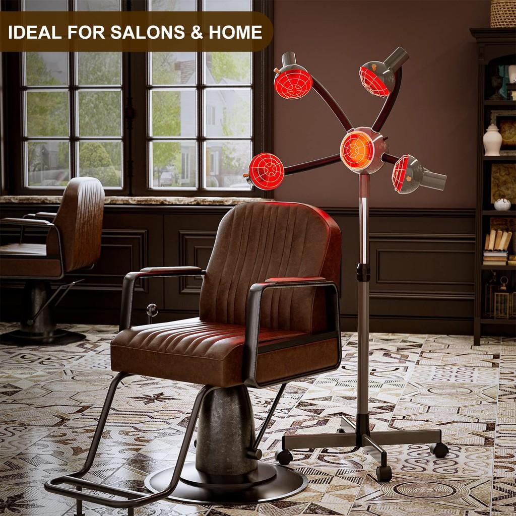 Beauty Therapy Infrared Heating Lamp Hairdressing and Drying Machine Salon Vertical Five Head Baking Lamp