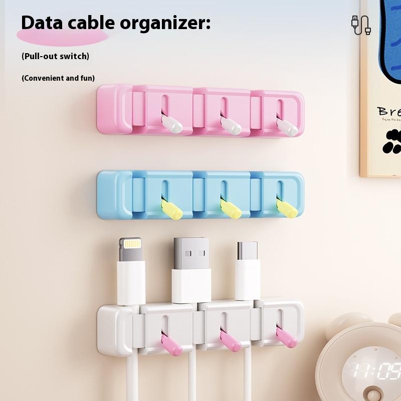New 1Pcs Charging Cables And Data Wires Accessory Desktop Cable Management Clip Simple No-Drill Edge-Mounted Cord Organizer
