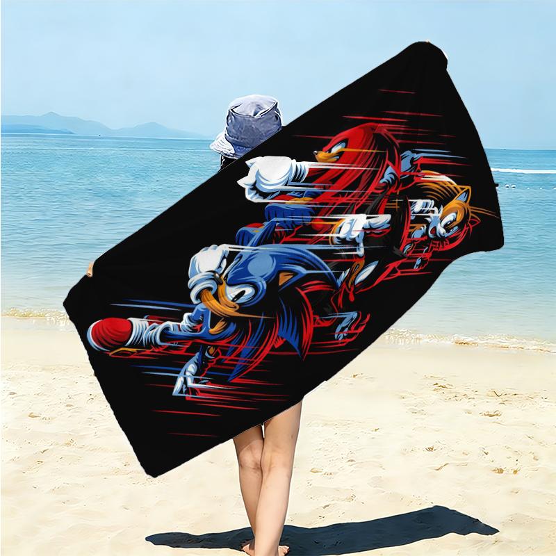 1Pc Sonic Adventure Team Sonic Beach Towel Microfiber Beach Towel Thin Absorbent For Beach Swimming Yoga Bath Sports 0917237