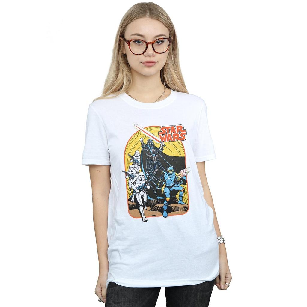 Star Wars Womens/Ladies Vintage Comic Scene Cotton Boyfriend T-Shirt