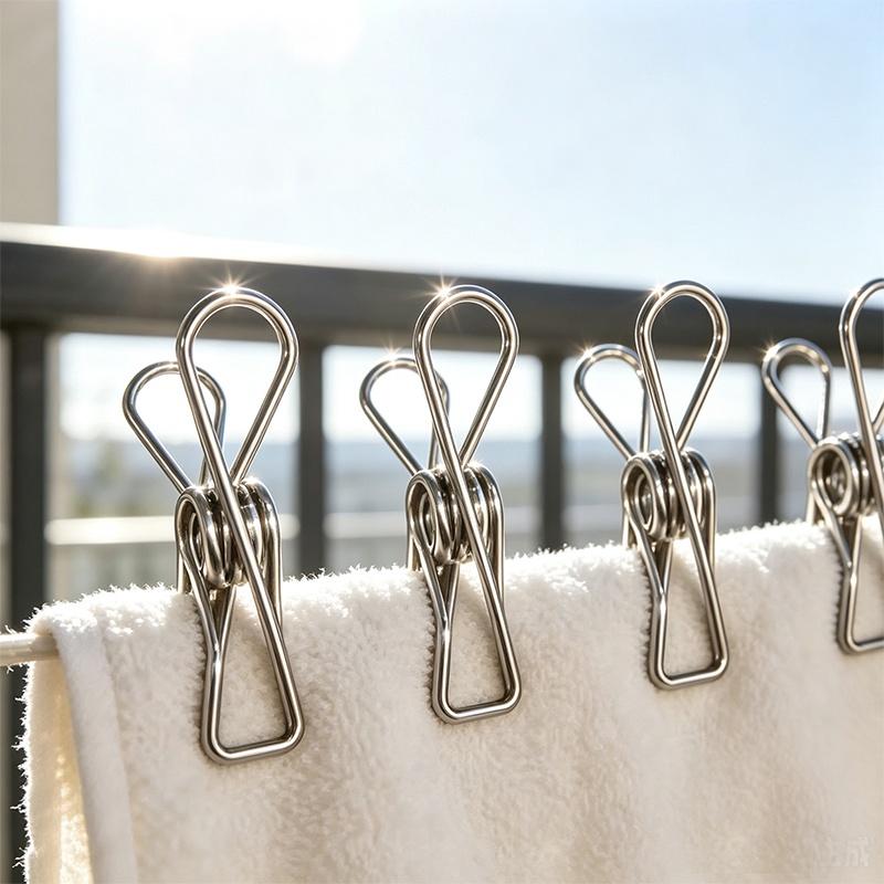 10Pcs Stainless Steel Clothes Clips Available In 2 Sizes For Hanging Clothes Or Drying Clothes Clips Clothes Pegs Clothes Hooks