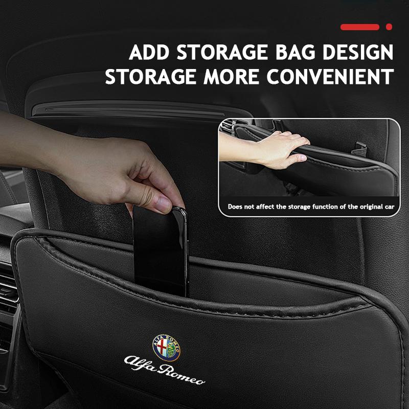 Car Seat Back Anti Kick Pad Protector Mat Auto Accessories For Alfa Romeo Giulia Stelvio Giulietta 156 159 147 Mito Tonale Brera