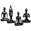 4pcs Nordic Resin Meditation Yoga Pose Statue Figurine Ceramic Yoga Figure Set Decor Crafts Sculpture Ornament