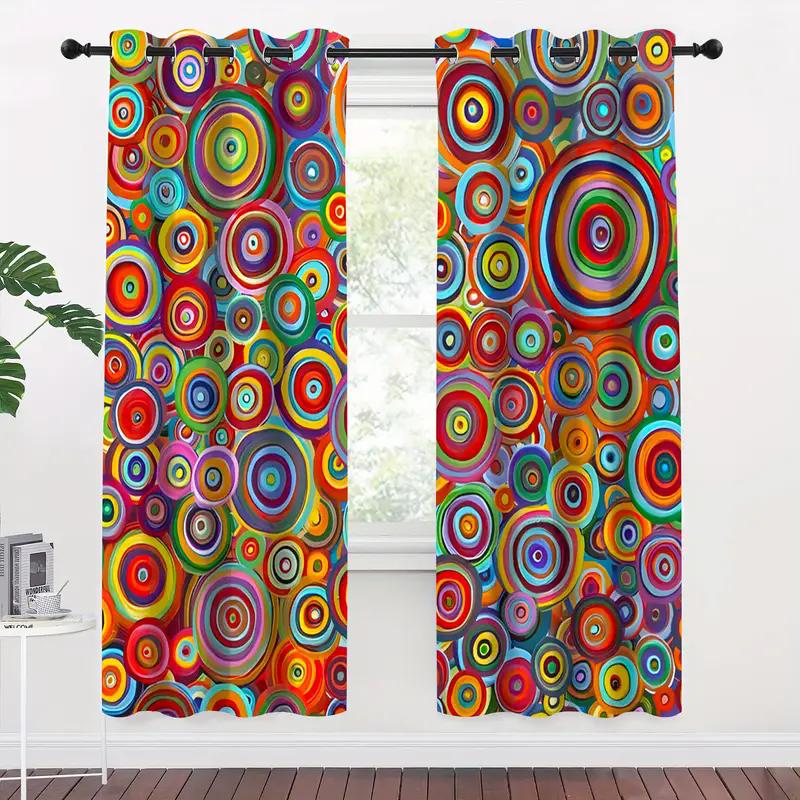 Bohemian geometric polka dot printed curtains   bedroom and living room   home decoration   room decoration