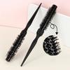 Black Round Barrel Hair Comb Hair Styling Hair Brush Nylon Comb Cylinder Curly Hair Comb Aluminum Tube Salon Tools Barber Gift