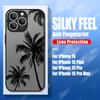 Coconut Tree Case For iPhone 17 15 14 Pro Max Coque iPhone 11 12 13 16 Pro Max Air Luxury Hybrid TPU+PC Hard Back Cover Fundas