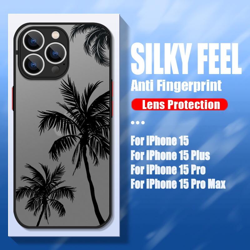 Coconut Tree Case For iPhone 17 15 14 Pro Max Coque iPhone 11 12 13 16 Pro Max Air Luxury Hybrid TPU+PC Hard Back Cover Fundas