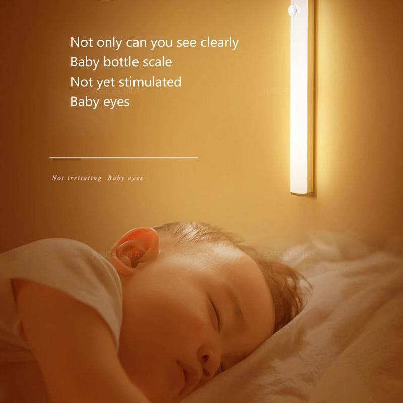 LED Sensor Cabinet Light USB Rechargeable For Living Room Bedroom Bedside Study Room Bookshelf Indoor Convenient Night Lights