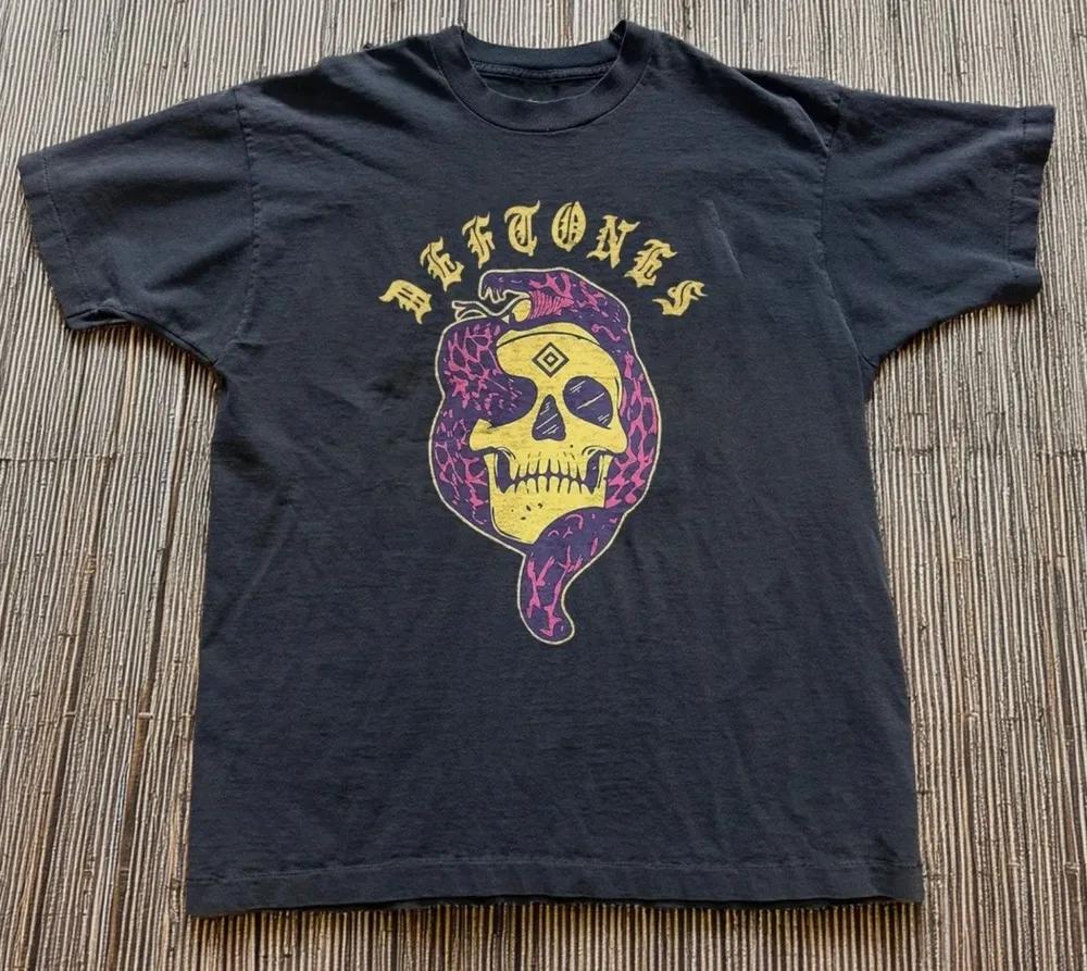 Unisex Short Sleeve Crew Neck Cotton T Shirt Deftones 2017 Tour XL