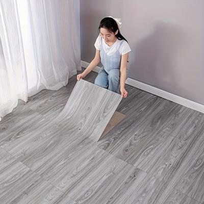 24pcs Peel & Stick Floor Tiles, Wood Grain Design, Waterproof Self-Adhesive, Wear-Resistant, Easy DIY Installation for Bedroom, Living Room Decor