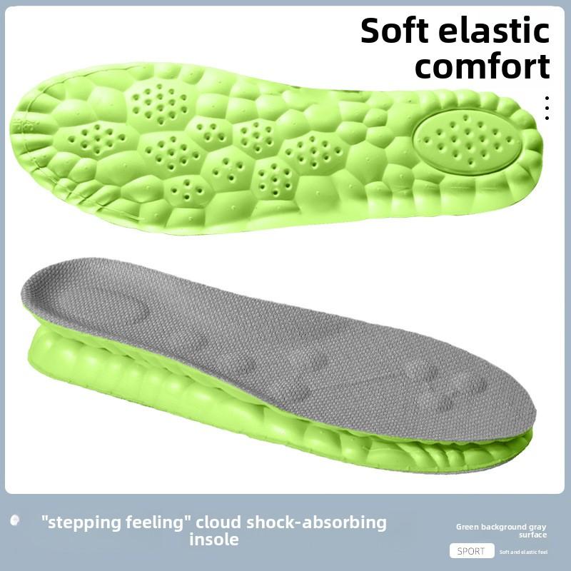 4D Cloud Sport Stoßdämpfende Einlegesohle, Geruchsresistent, Atmungsaktiv, Schweißabsorbierende Einlegesohle, Weich Elastisch, Schmerzresistent, Militärtraining Einlegesohle
