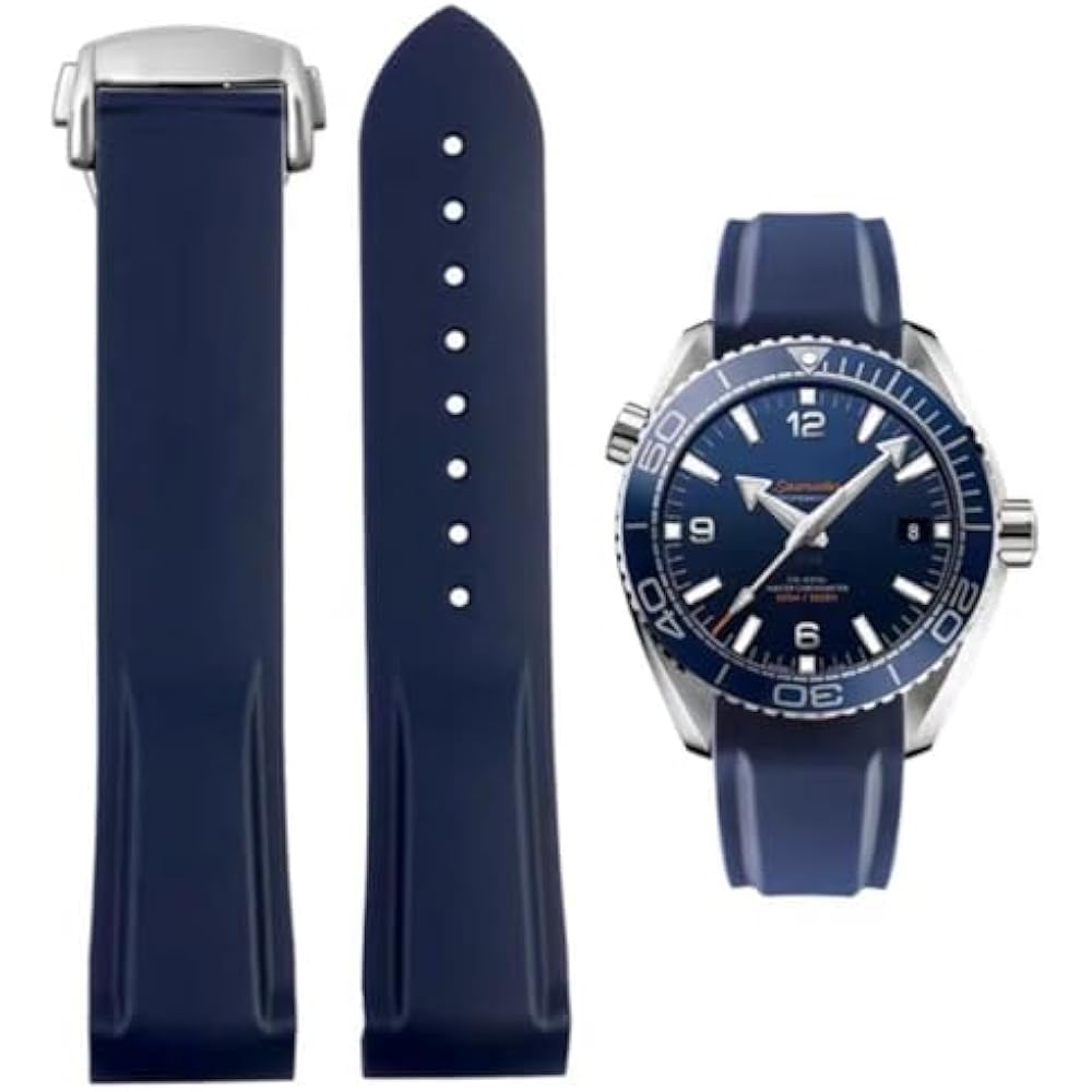 

[Nywing] Watch Strap 20mm 22mm Omega Silicone Rubber Waterproof D Buckle Watch Band Watch Strap C...