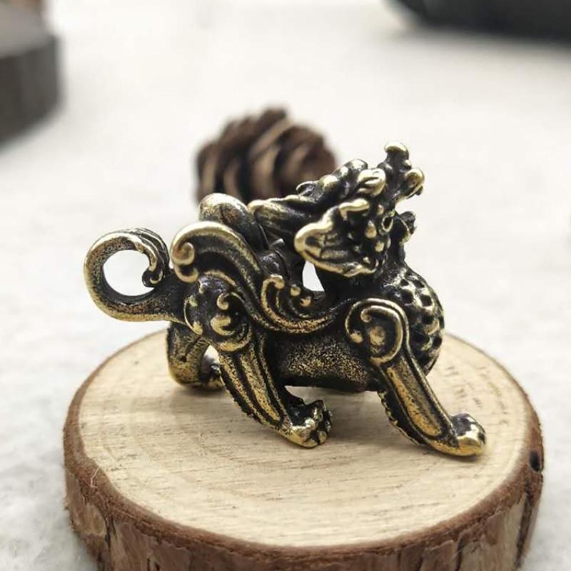 Brass Fengshui Dragon Ornament for Good Fortune and Happiness Ornaments for Home Desktop Car Vintage Decorations