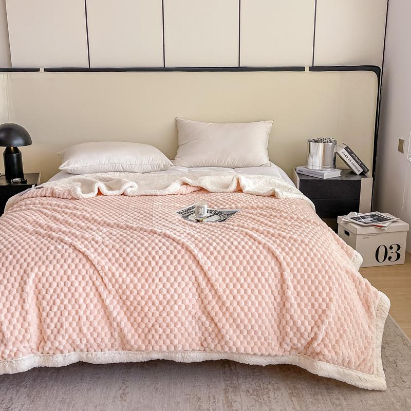 Sherpa Throw Blanket for Couch - 3D Stylish Honeycomb Design Soft Fuzzy Blanket, Fleece Plush Thick Warm Blanket Gift for Winter