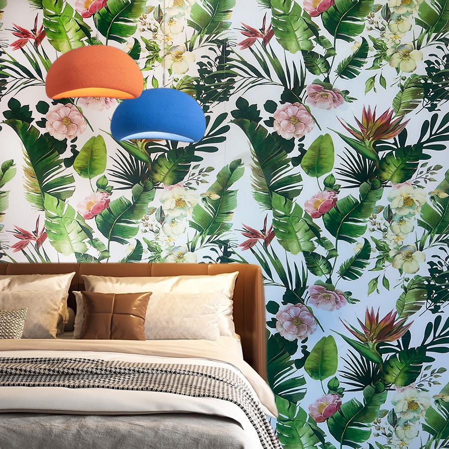 Tropical Rainforest Green Plants Flowers Self-adhesive Wallpaper for Home Decoration Building Materials TV Background Wallpaper