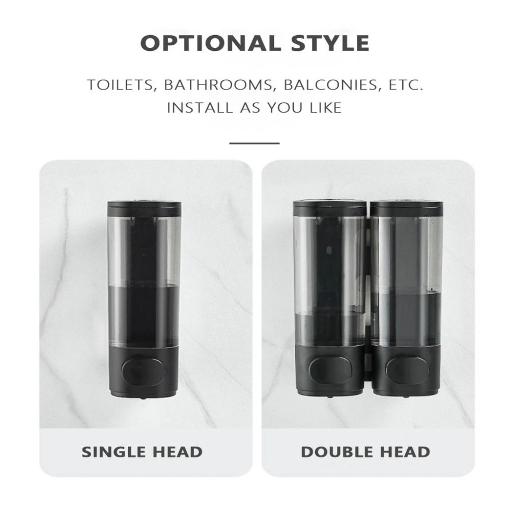 White Black Shampoo Gel Dispenser Wall-mounted Liquid Soap Container Manual Soap Dispenser  Hotel