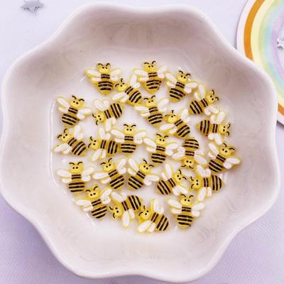 30pcs 10mm Resin Hand-painted Mini Honeybee Nails Art Flatback Cartoon Rhinestone DIY Scrapbook Appliques Accessories Crafts