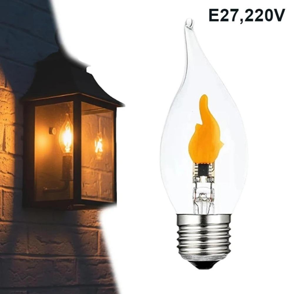 E12/E14/E27 LED Flame Light Bulb Glass Flicker Fire Effect Light Candle Flame LED Bulb  Restaurant