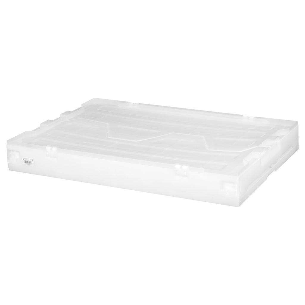 Iris Ohyama Folding Container, Hard, Integrated Lid, HDOH-75L, Clear