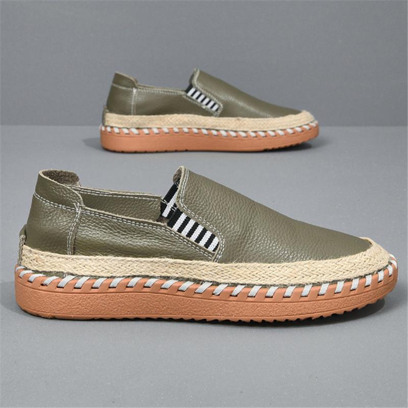 New Fashion Fisherman Loafers New Men's White Genuine Leather Espadrilles Shoes Male Walking Sneakers Footwears Zapatos Hombre