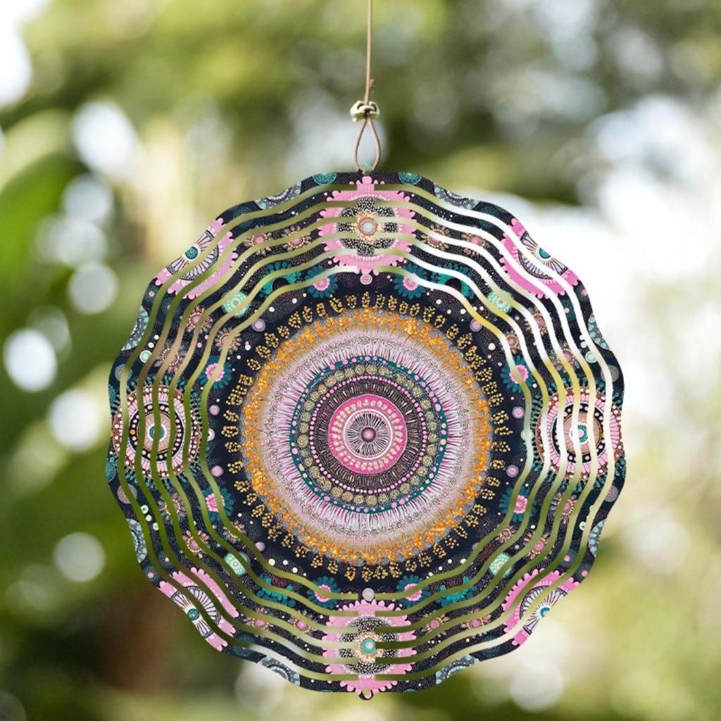 1pc 10-Inch Hanging Wind Chime, Dynamic Design Art Wind Chime with 360° Rotating Hook, Spring And Summer Decoration for Balcony And Patio