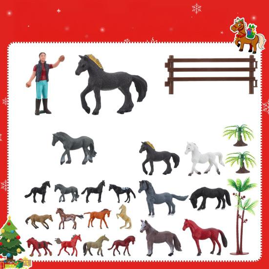 Christmas Advent Calendar 2025 24-Day Countdown Holiday Decoration Horse Farm Animal Play Ornament Set