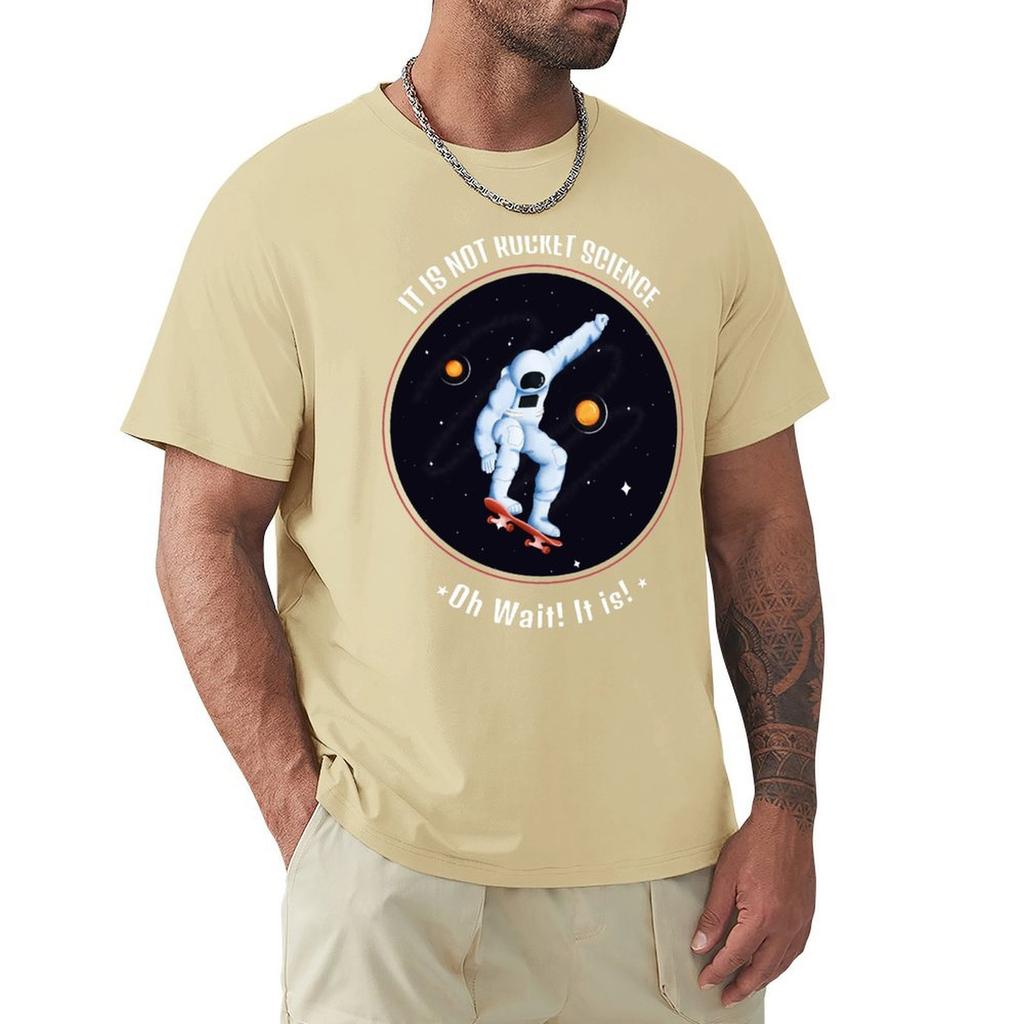 It's Not Rocket Science - Skateboard on Space T-Shirt vintage anime shirt quick drying custom t shirt black t-shirts for men