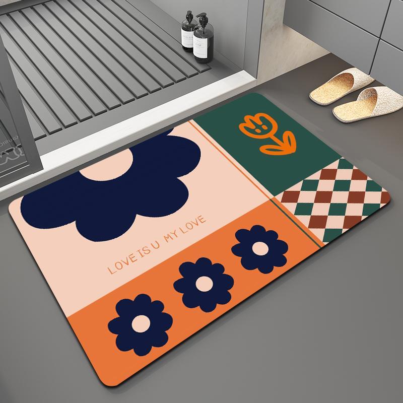 

Зеленый коврик для ванной комнаты, сильное водопоглощение, мягкий коврик из диатомовой грязи, коврик под дверь туалета, нескользящий коврик под дверь, ковер для двери туалета 40X60cm 15.7X23.6in