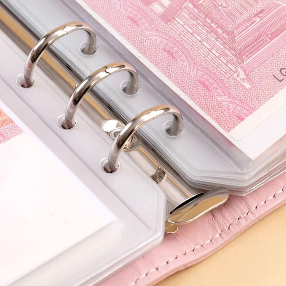 A6 Loose-leaf Notebook Macaron Color PU Leather Folder Portable Cash Budget Ledger School